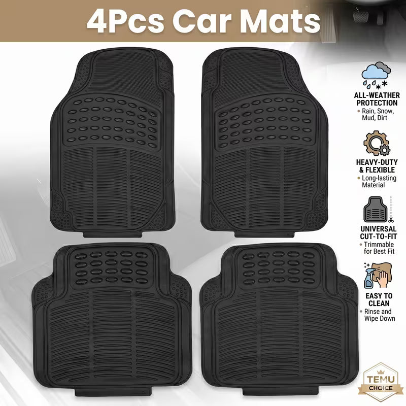 4pcs All-Weather Car Mats Universal