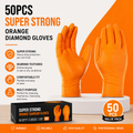 50pcs Disposable Diamond Textured Nitrile Gloves